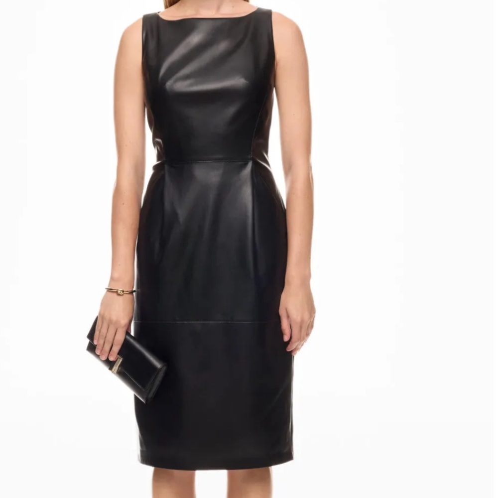 Adam Lippes Boat Neck Vegan Leather Dress